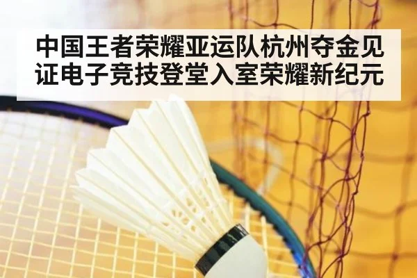 中国王者荣耀亚运队杭州夺金见证电子竞技登堂入室荣耀新纪元